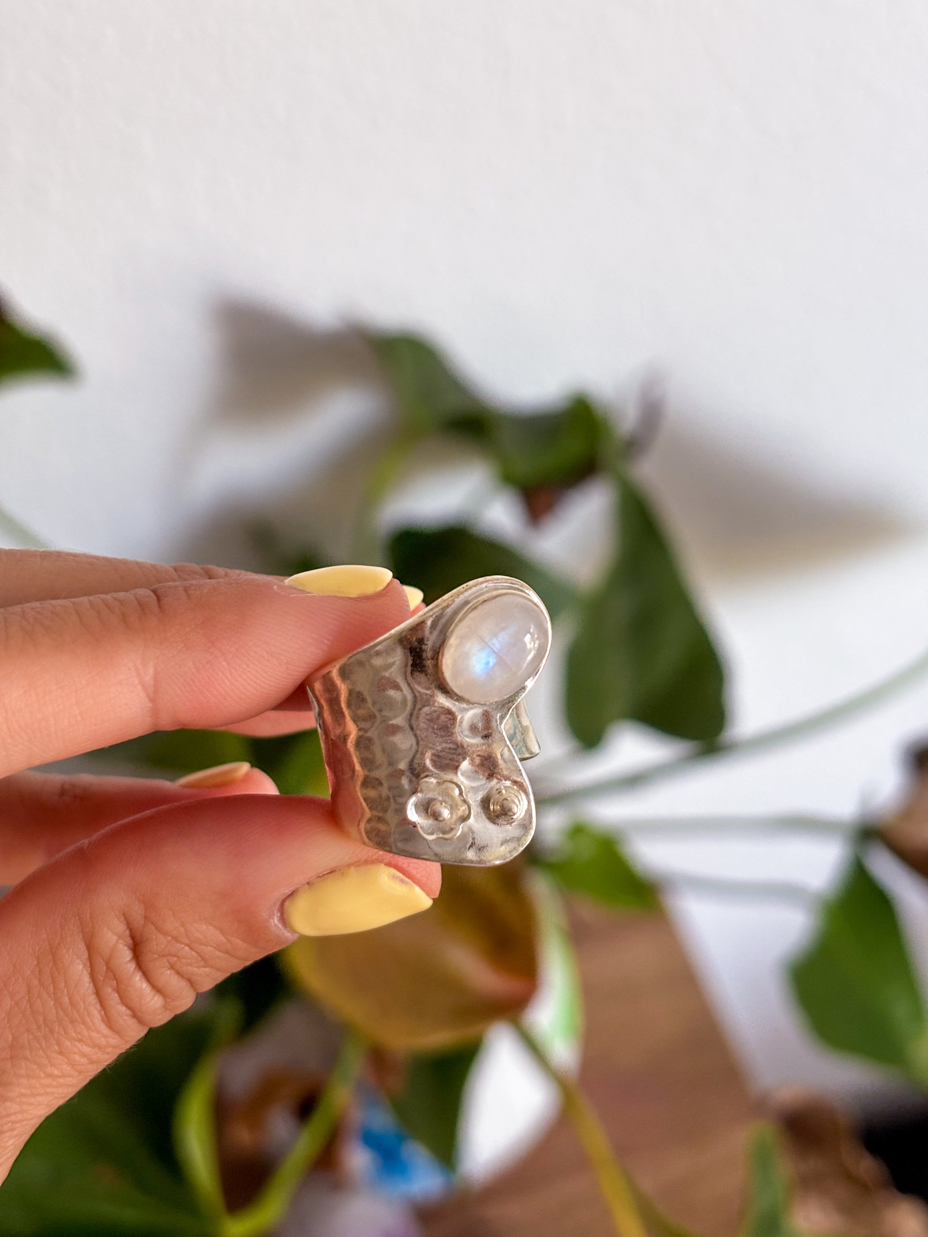 Anillo Piedra Luna Adaptable