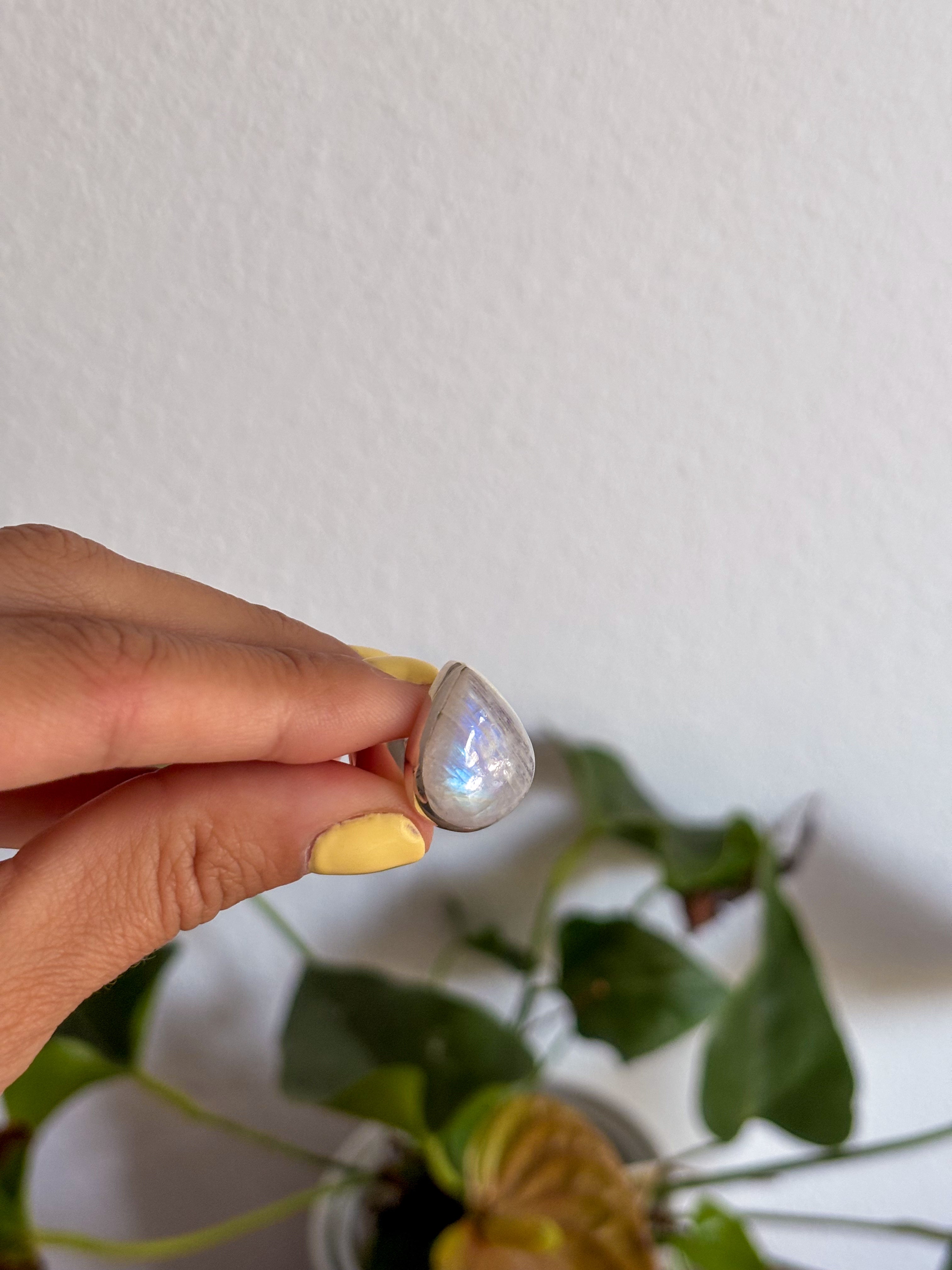 Anillo Piedra Luna Talla 14