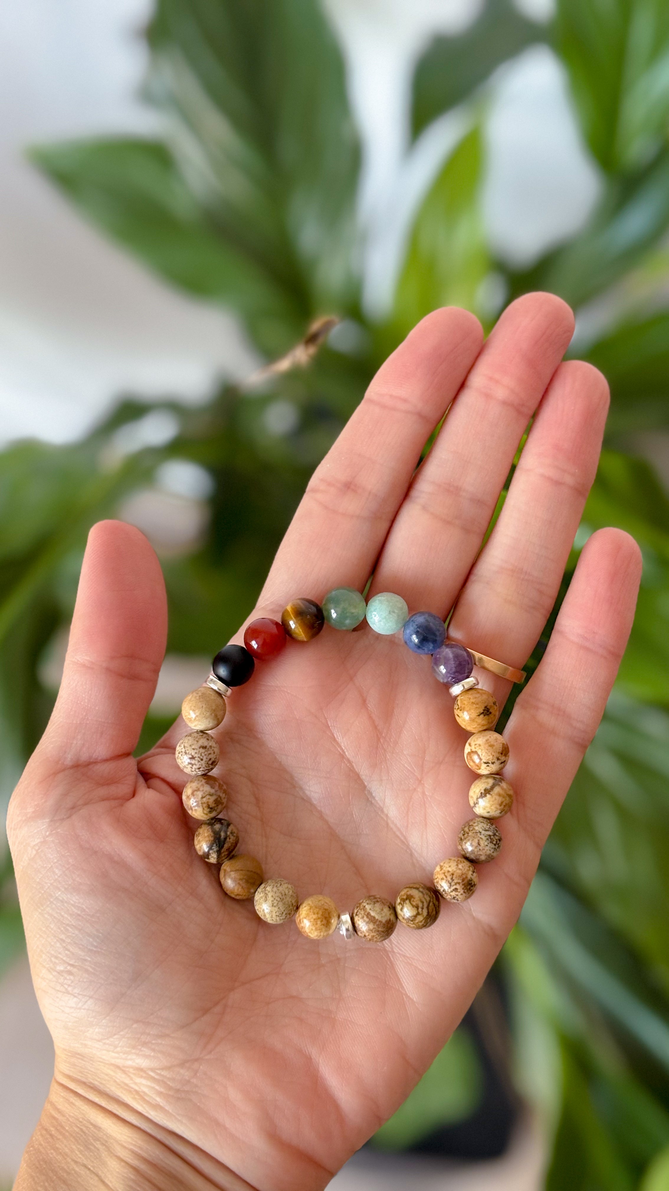 Pulsera 7 Chakras Jaspe Paisaje