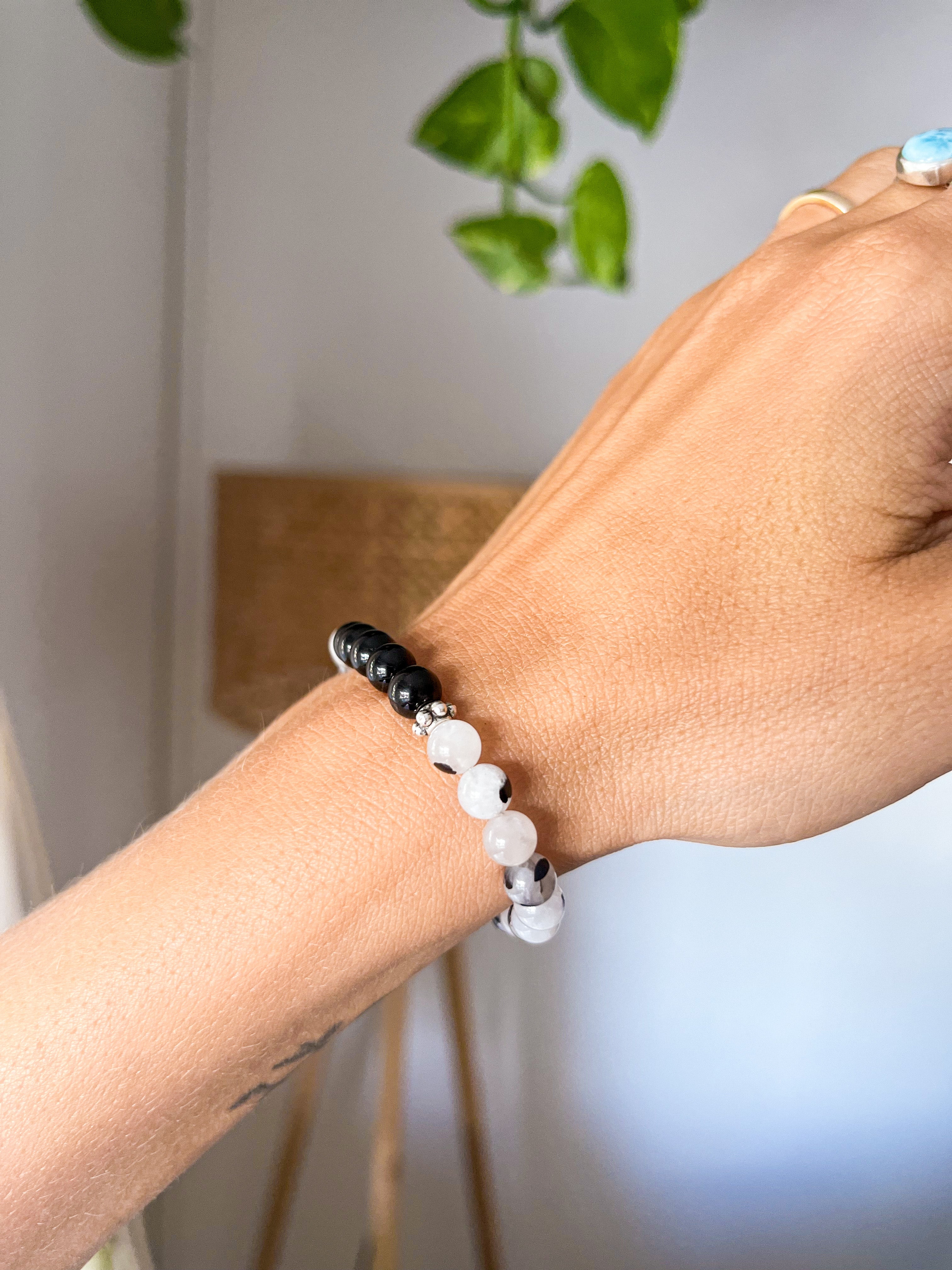 Pulsera cuarzo y turmalina