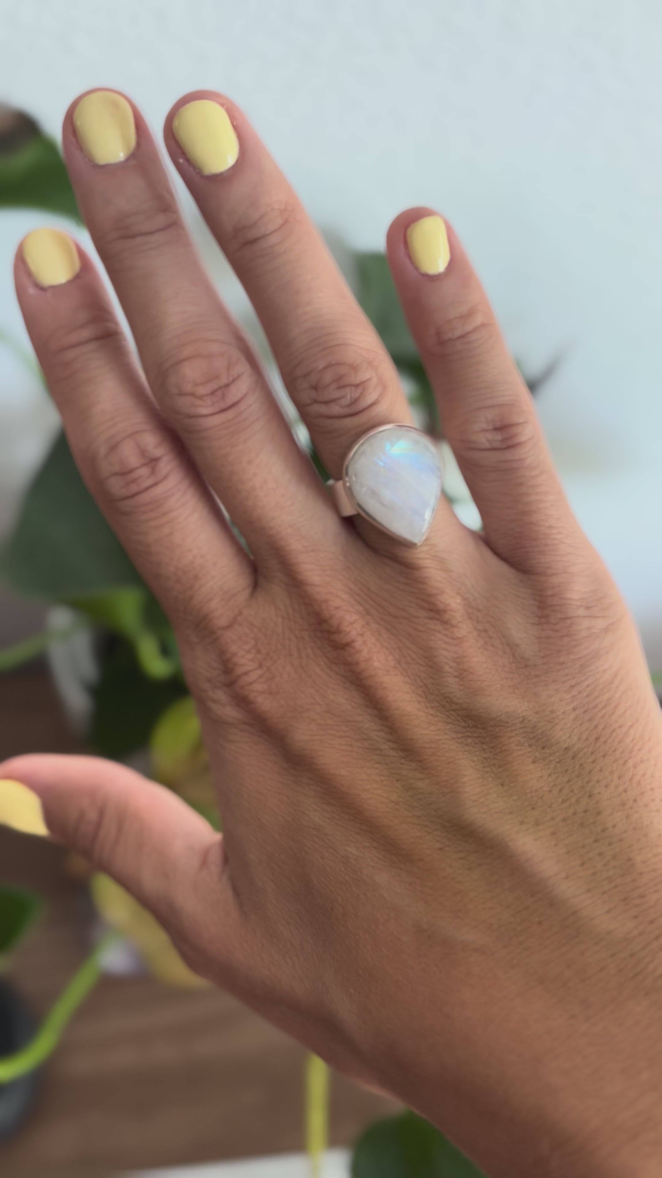 Anillo Piedra Luna Talla 14