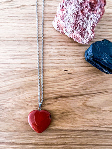Colgante Corazón Jaspe Rojo