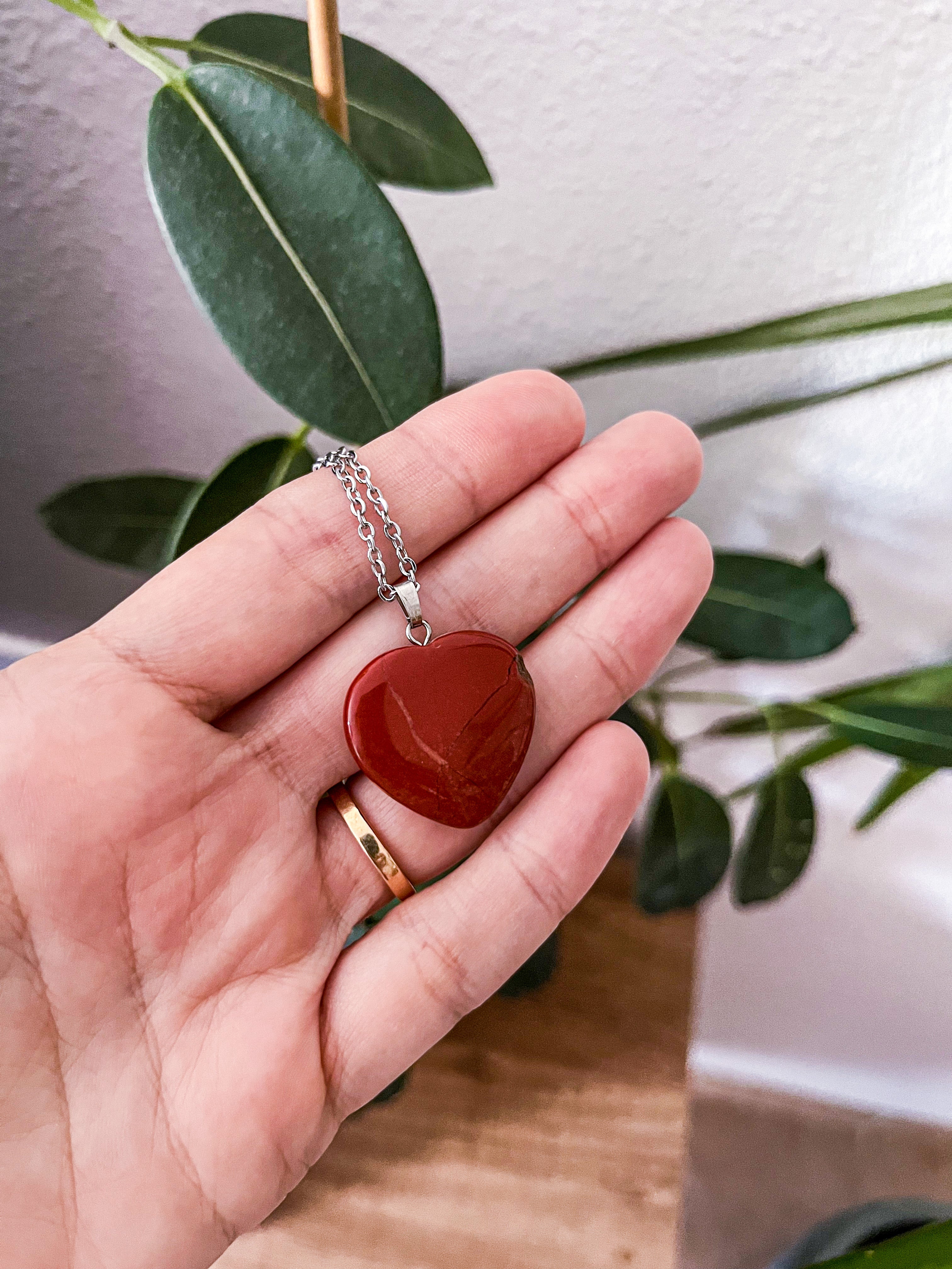 Colgante Corazón Jaspe Rojo