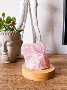 Lámpara Cuarzo Rosa en Bruto