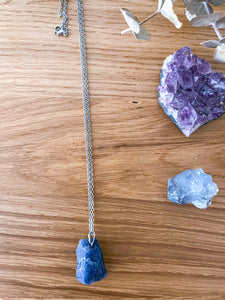 Colgante Cuarzo Azul en Bruto
